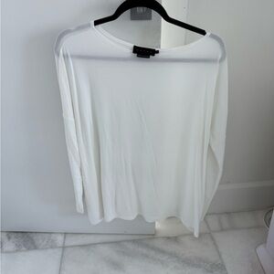 White maternity cotton flowy long Sleeve Top